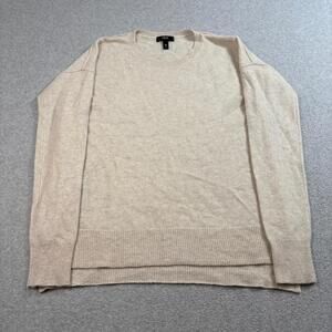 Aqua Cashmere Sweater Womens Medium Beige Capsule Minimalist Academia Heritage